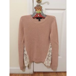 Pink knit crochet sweater